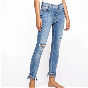 Free People Great Heights Frayed Skinny Jeans